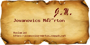 Jovanovics Márton névjegykártya